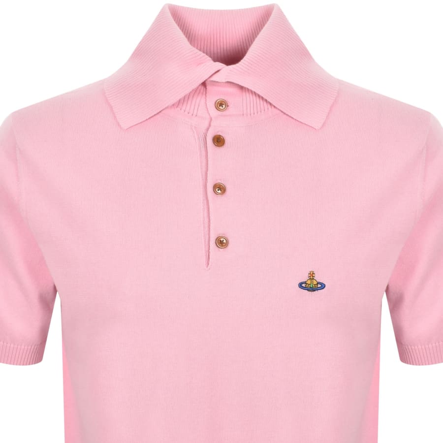 Vivienne Westwood Knit Polo Pink | Mainline Menswear gb